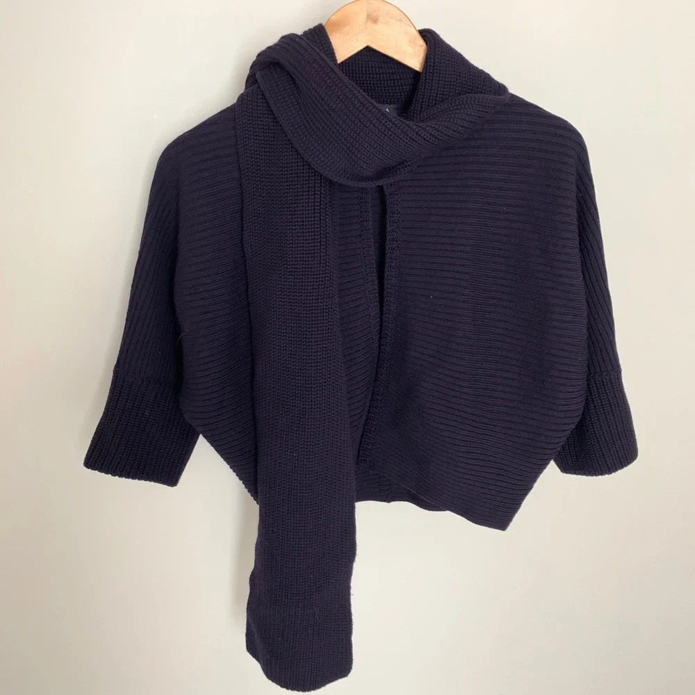 Escada Virgin Wool Navy Knit Cardigan